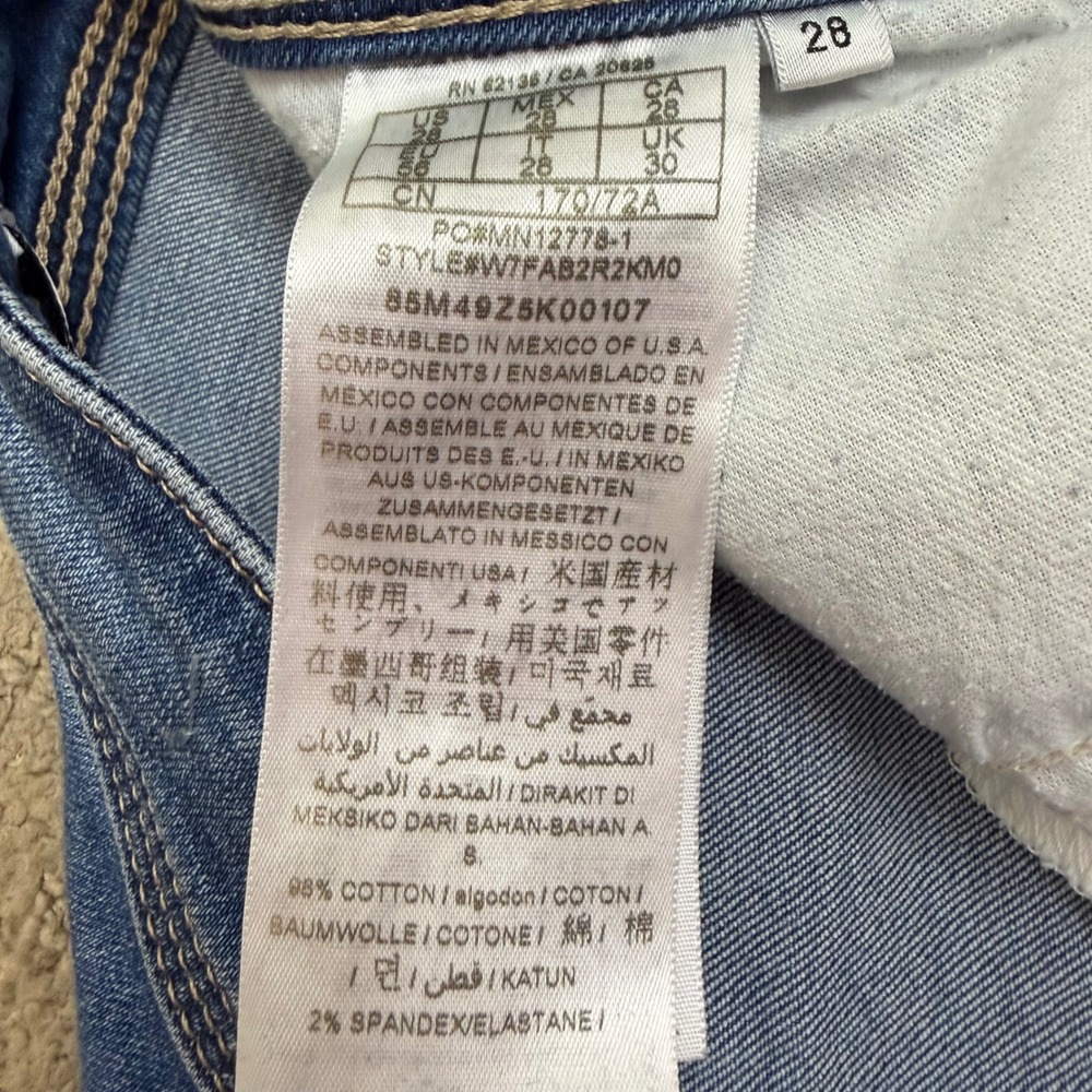 Guess 1981 Skinny Jeans Light Wash Whiskered Denim Y2K Streetwear Womens Sz 28 - Picture 12 of 15
